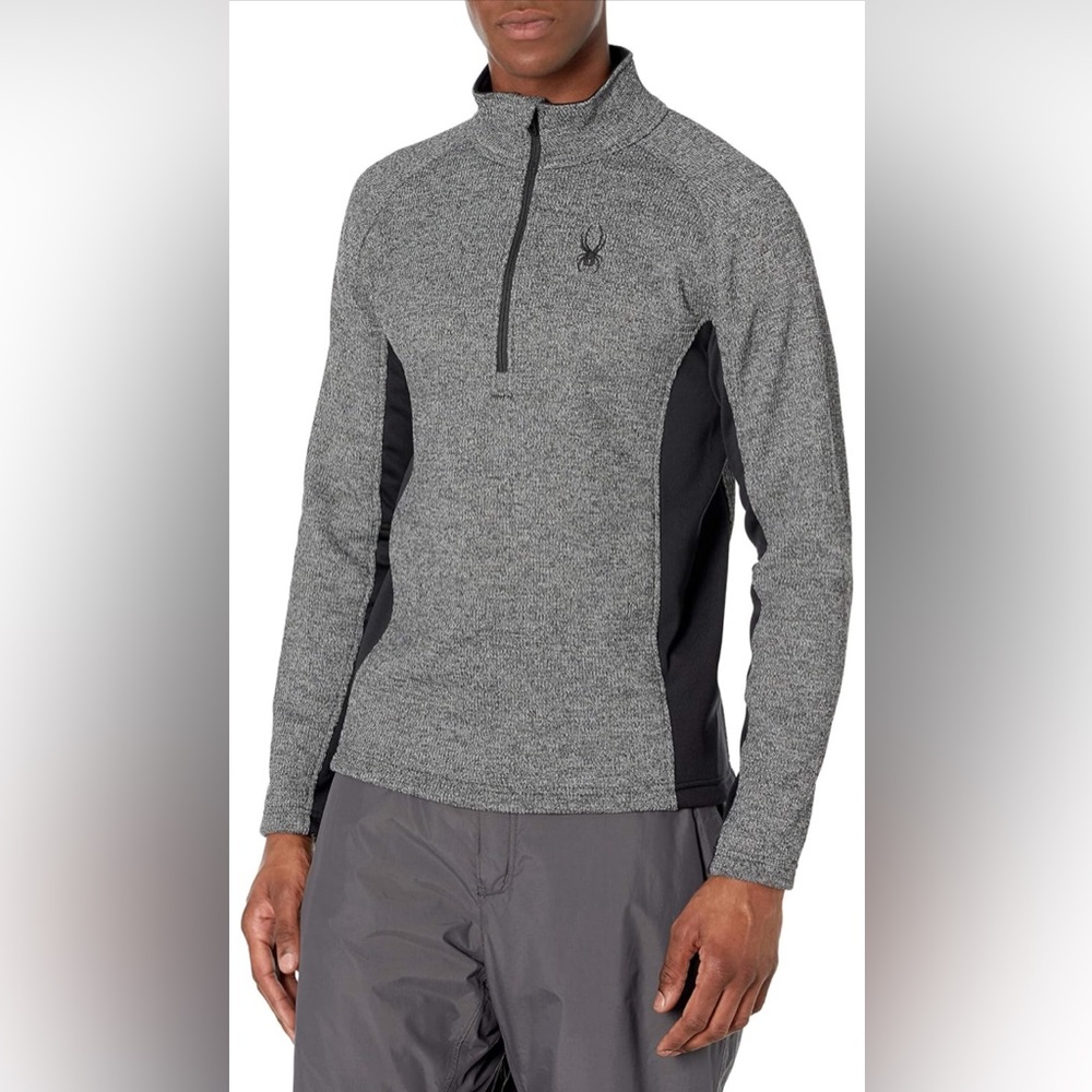 EUC Men’s SPYDER BOUNDLESS Gray/Black 1/2-ZIP MID WEIGHT CORE SWEATER Size XL